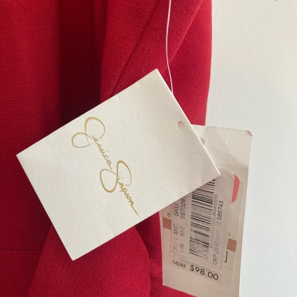 Jessica Simpson racer front red midi dress- US 12 - Picture 5 of 7